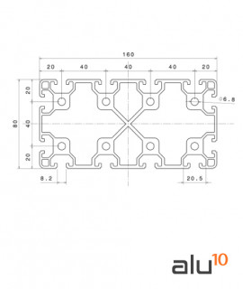 Profilo Alluminio Cava 8 80160 Protezione Macchine