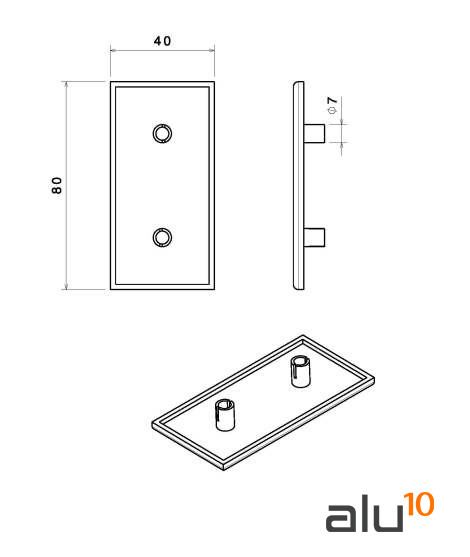 Tapa Plástico Aluminio Ranurado