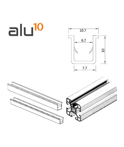 U strip PVC reducer slot M8