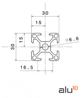 Aluprofil Strebenprofil 3030 CNC Aluminium