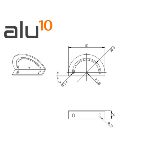 Tapa Plástico Aluminio Ranurado