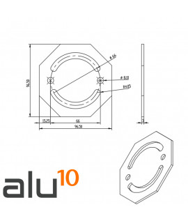 Placa de giro 360º Aluminio Ranurado