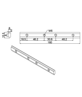 Conector interno aluminio ranurado serie 30/60 union perfiles
