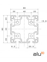 Perfil Aluminio Ranurado 80 80 Dimensiones